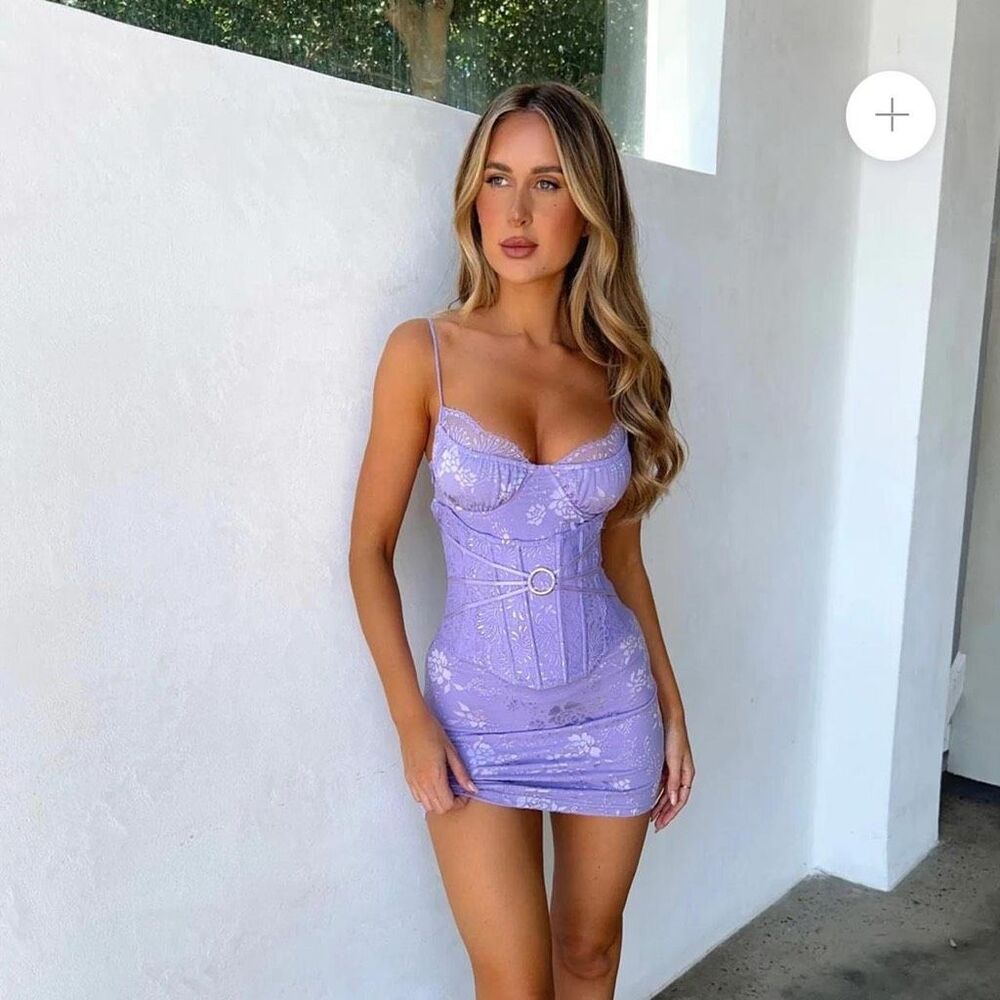 Outcast Ma Belle Mini Dress in Lillac